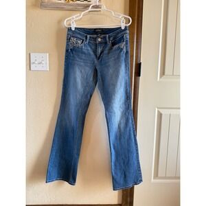 White House Black Market Size 6R Boot Cut Jeans Embellished Pockets Denim Womens